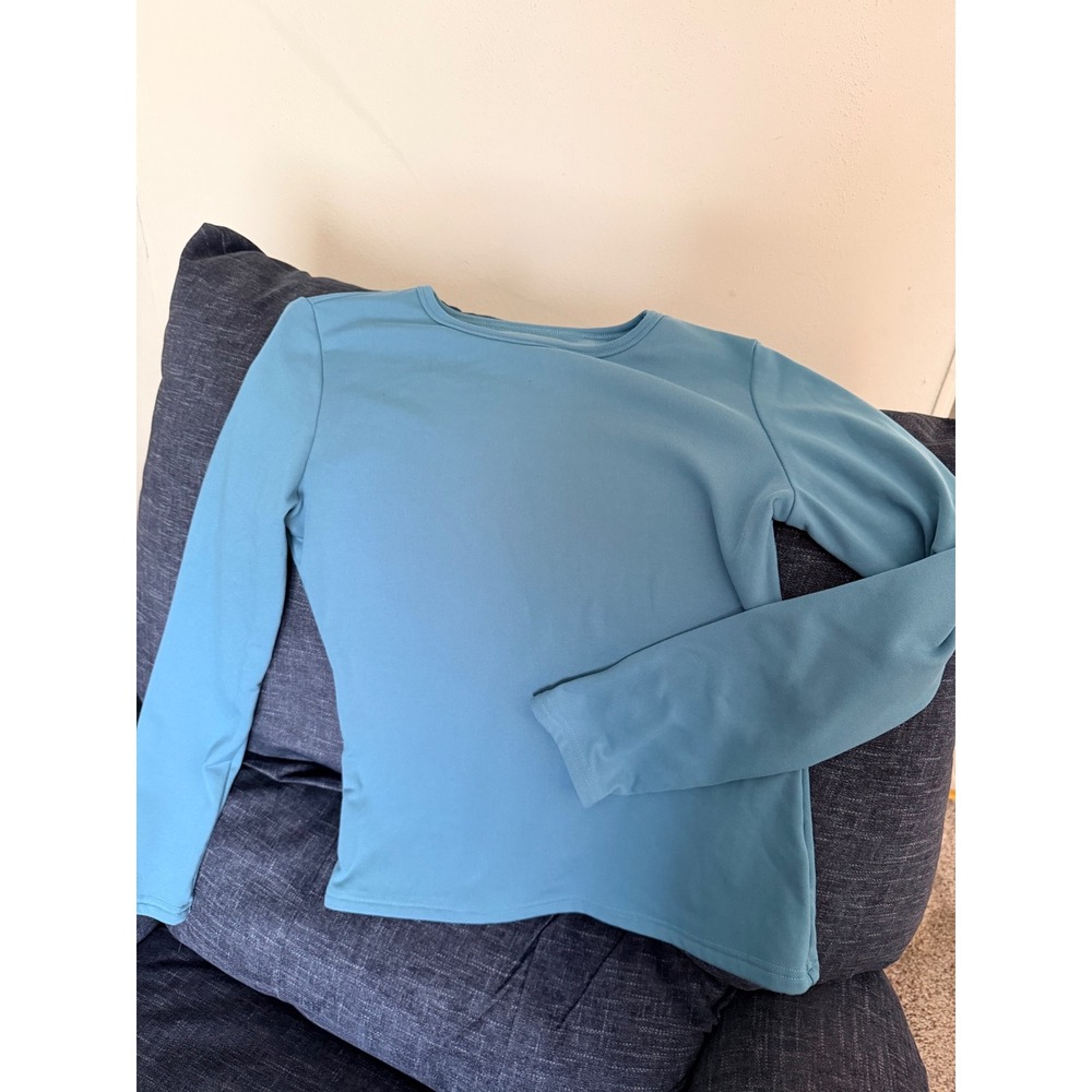 Dazy Girls XXL Sweatshirt Blue Green Sage Fleece Lined Crew Neck Pullover Top.